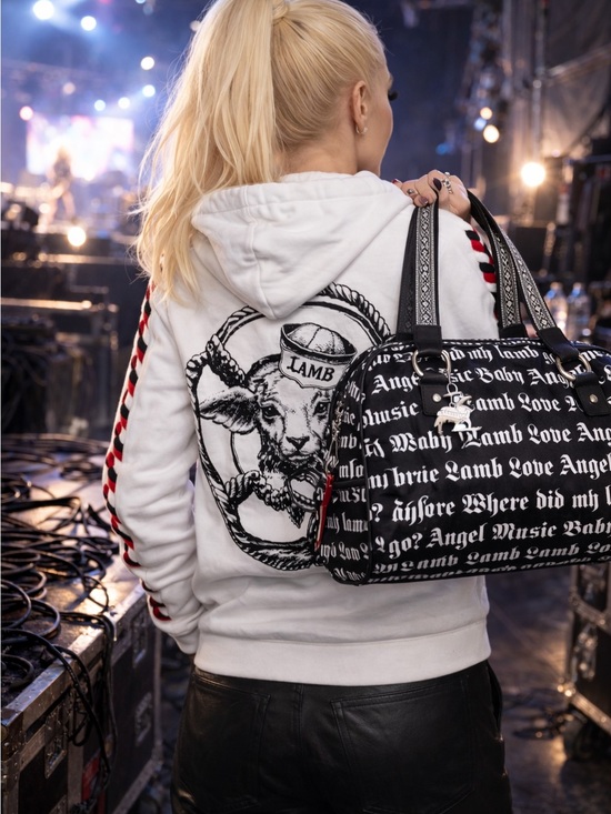 L.A.M.B. Handbags - L.A.M.B. Black and White Script Logo Satchel